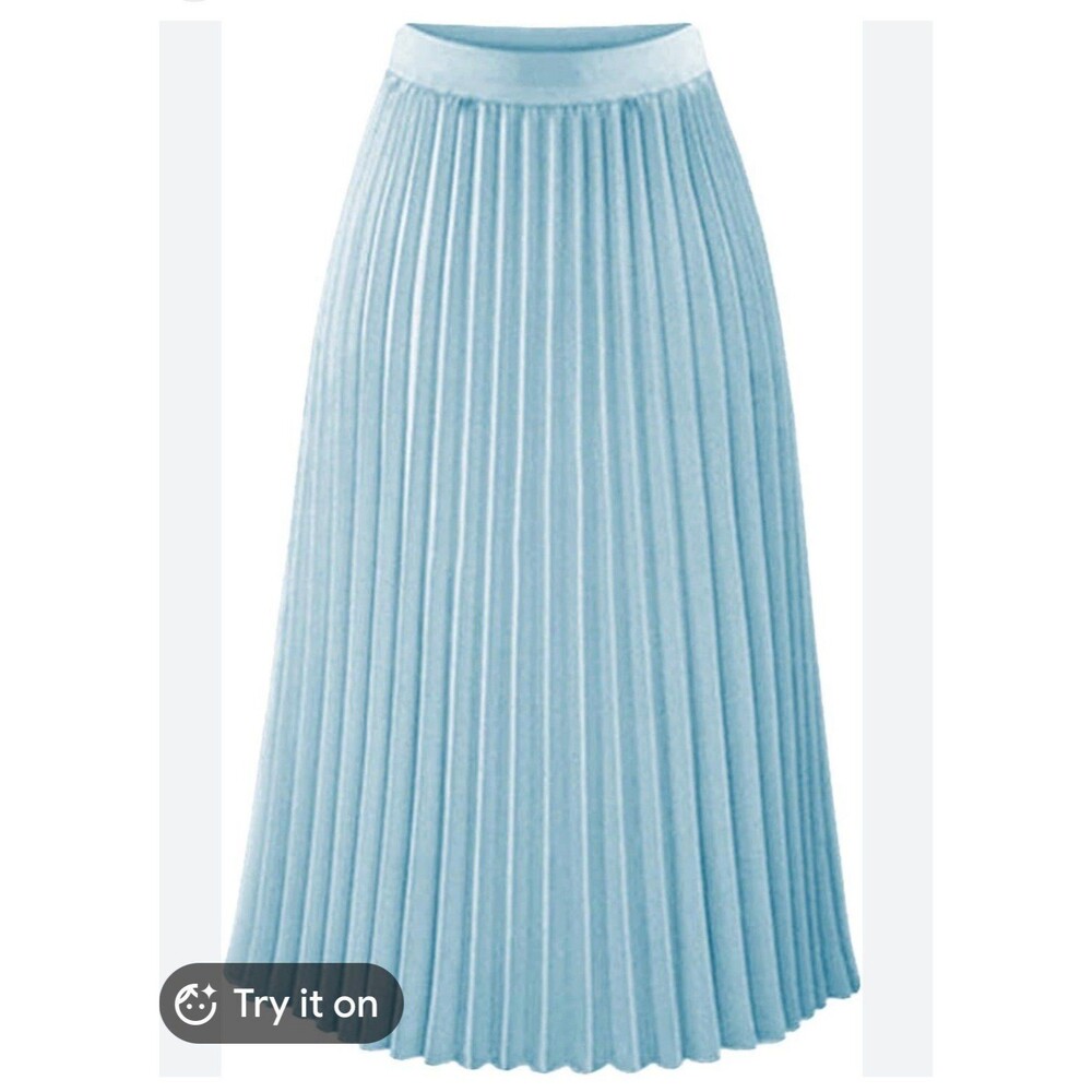 Light Blue Pleated midi skirt size M